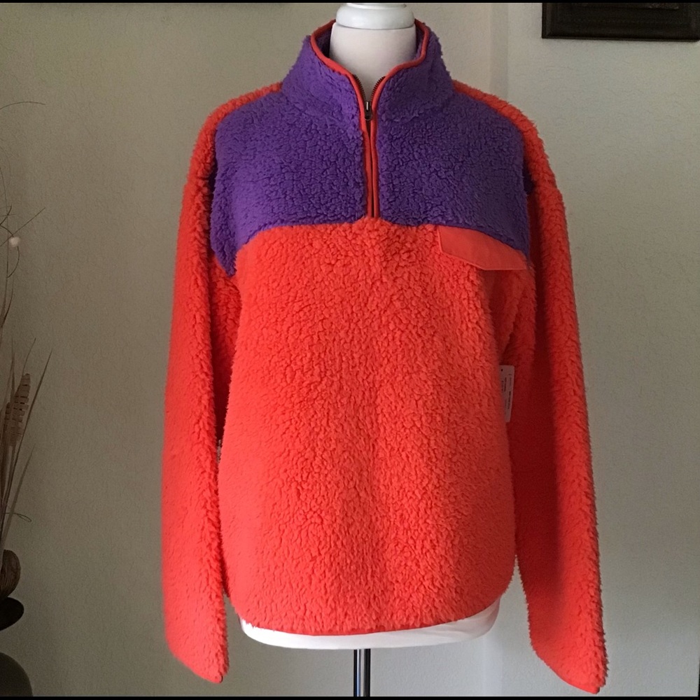 Mock Neck Long Sleeve 1/2 Zip Fleece Sweatshirt